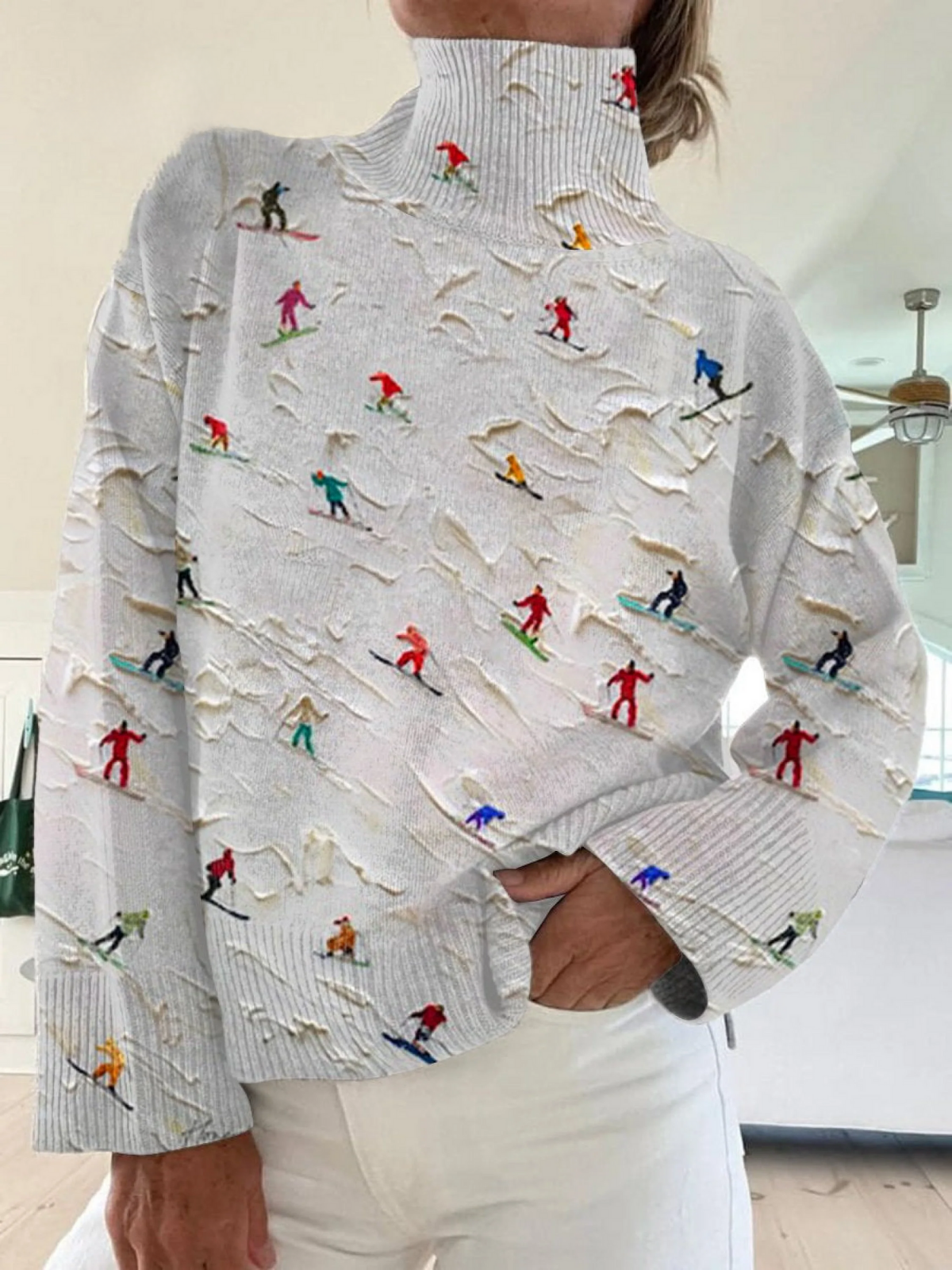 Jamela - Retro Apres Ski Art Print Sweter z Golfem-15365234458949-Helena i Kasia Warszawa