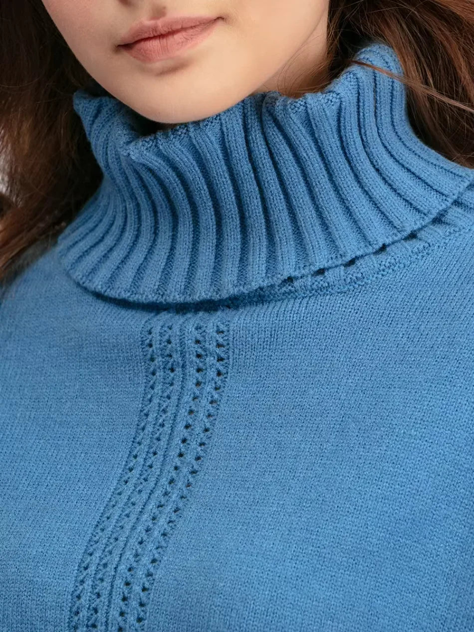 Scarlett - Elegancki sweter z wysokim kołnierzem i luźne spodnie