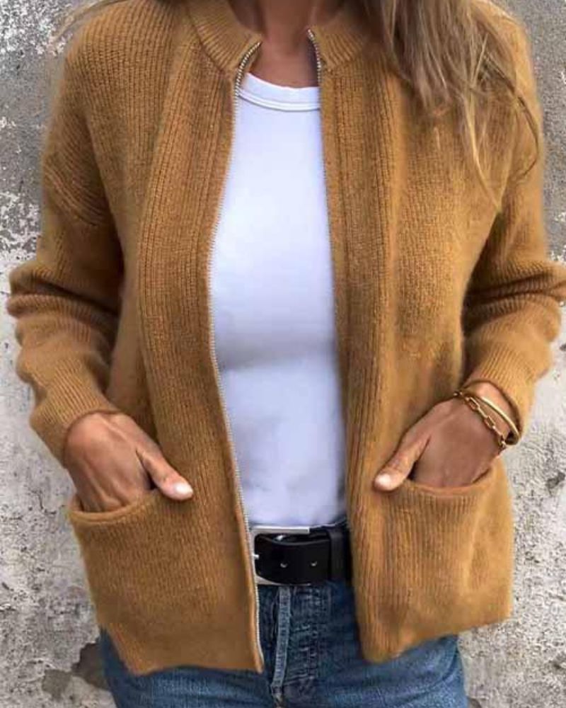 Kardigan Helen — Miękki Kardigan z Prążkowanej Dzianiny-15382393389381-Helena i Kasia Warszawa