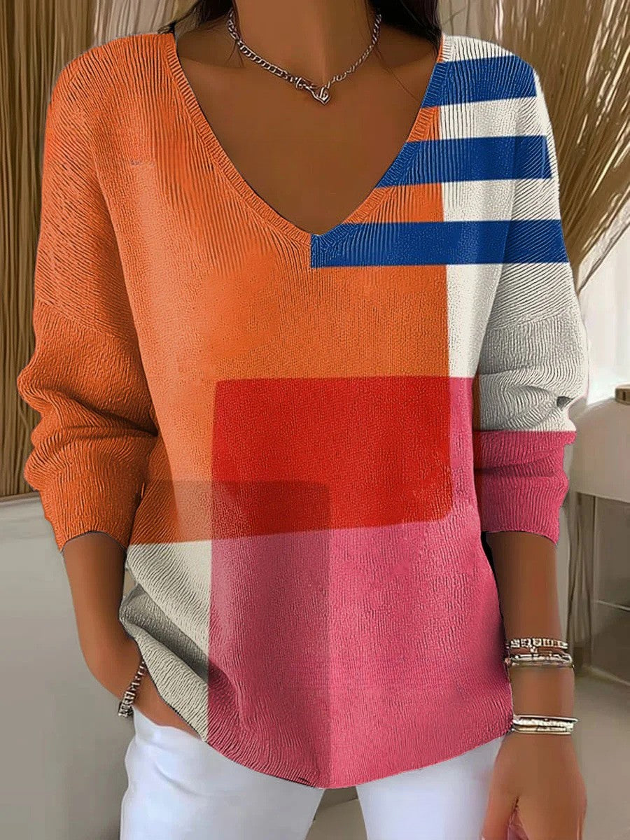 ANAIS - Sweter Dziany z Dekoltem w Serek-15365345476933-Helena i Kasia Warszawa
