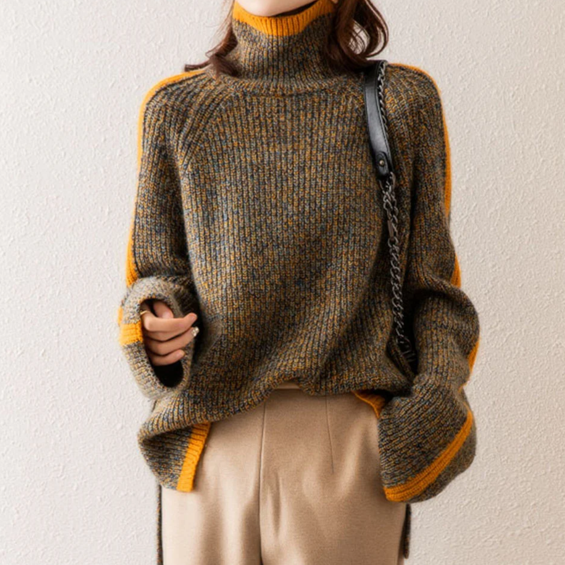 Emily - Herringbone Luxe Turtleneck-15374251229509-Helena i Kasia Warszawa