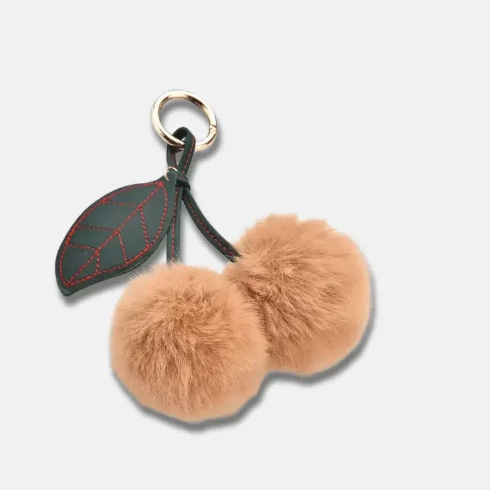Fluffy Cherry – Zabawny wzór z puszystą wiśnią – Zawieszka do torebki-15216244490565-Helena i Kasia Warszawa