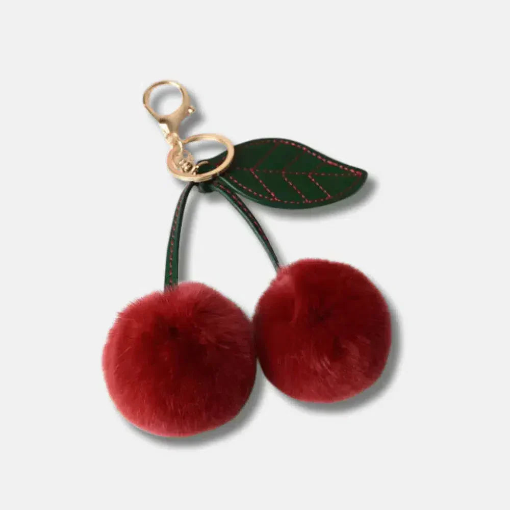 Fluffy Cherry – Zabawny wzór z puszystą wiśnią – Zawieszka do torebki-15216244490565-Helena i Kasia Warszawa