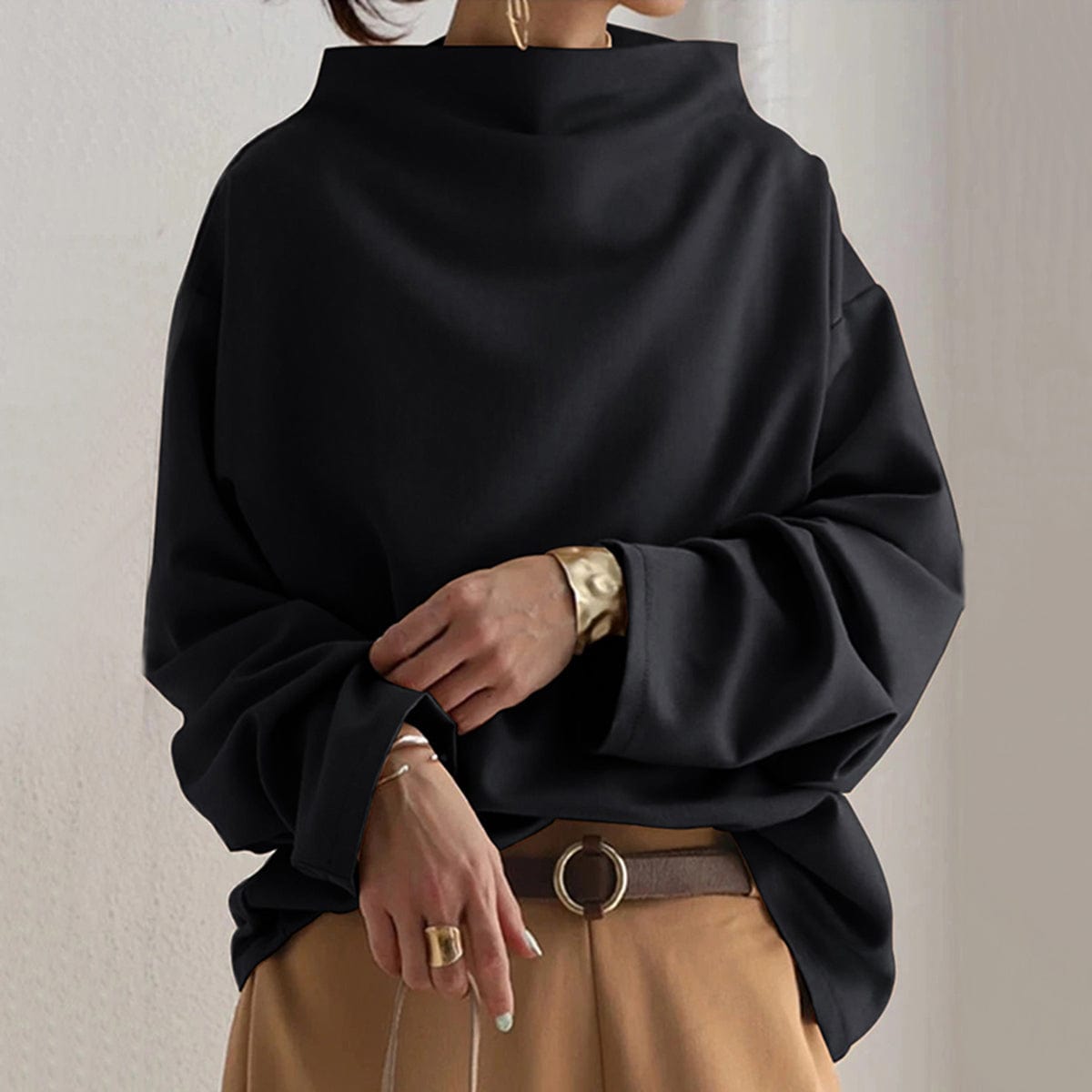 Lisa - Casual Top z Wysokim Kołnierzem-15374249525573-Helena i Kasia Warszawa
