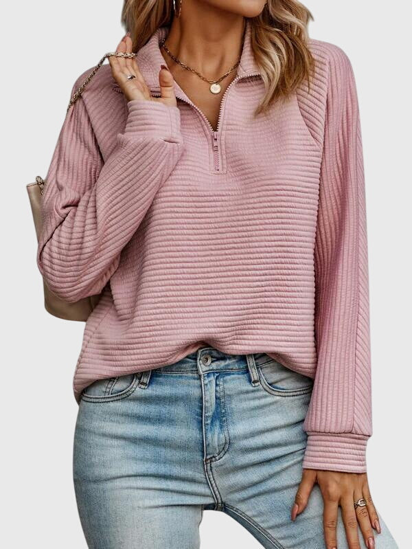 Molly - Elegancki Sweter z Pół-Zipem-15374250770757-Helena i Kasia Warszawa