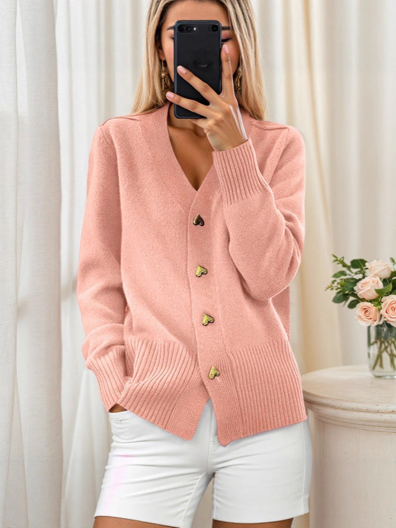 Lydia Cardigan — Elegancki kardigan z serduszkowymi guzikami-15382393749829-Helena i Kasia Warszawa