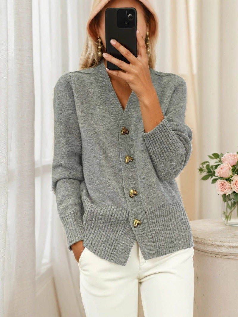 Lydia Cardigan — Elegancki kardigan z serduszkowymi guzikami-15382393749829-Helena i Kasia Warszawa