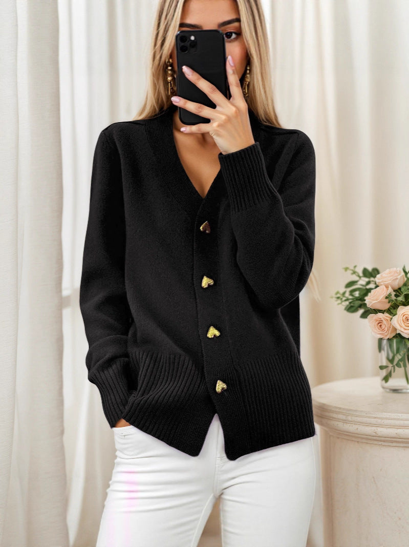 Lydia Cardigan — Elegancki kardigan z serduszkowymi guzikami-15382393749829-Helena i Kasia Warszawa
