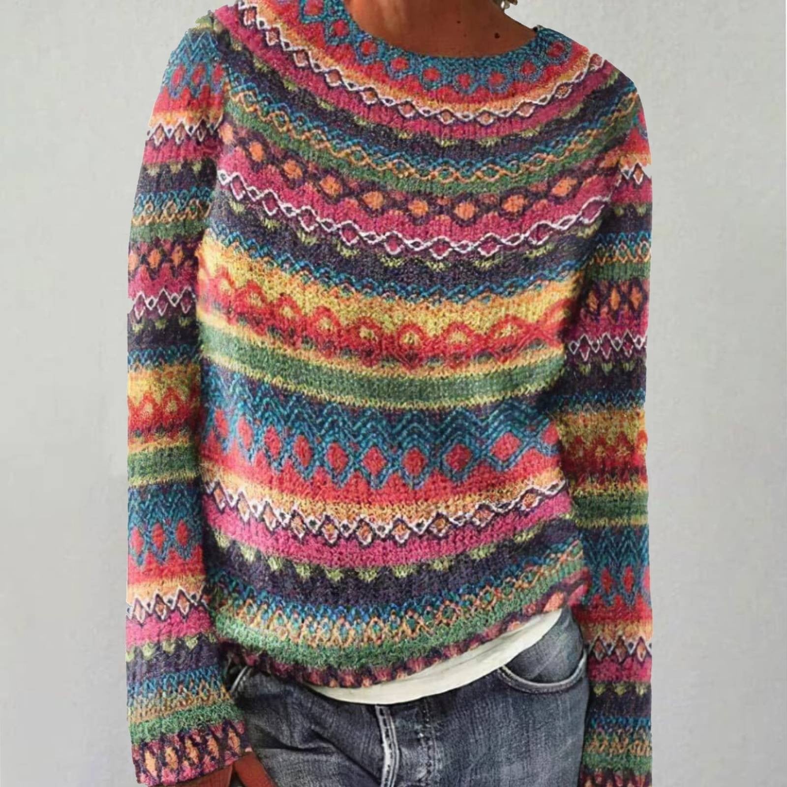 Pauline - Wygodny Retro Sweter-15365233180997-Helena i Kasia Warszawa
