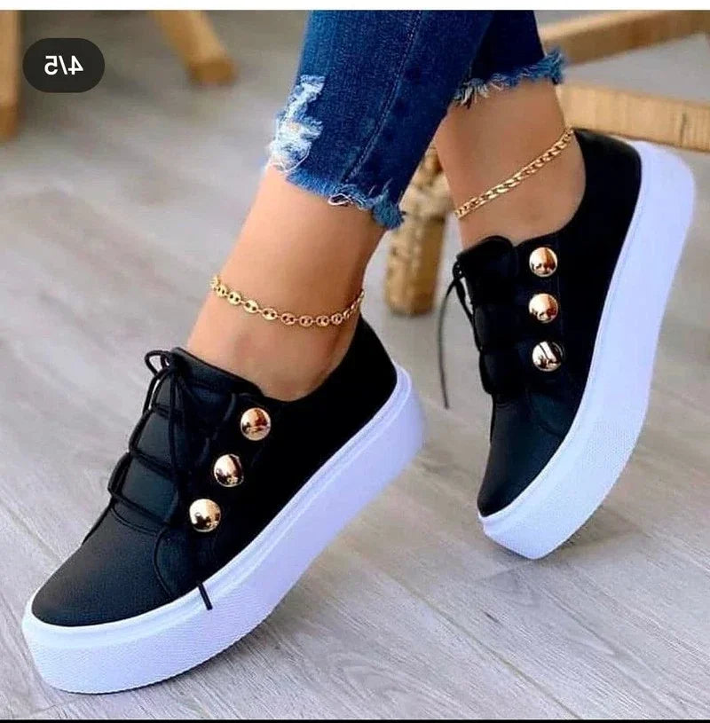 Serena - Ortopedyczne Sneakersy na Platformie z Okrągłym Noskiem-15365372248389-Helena i Kasia Warszawa