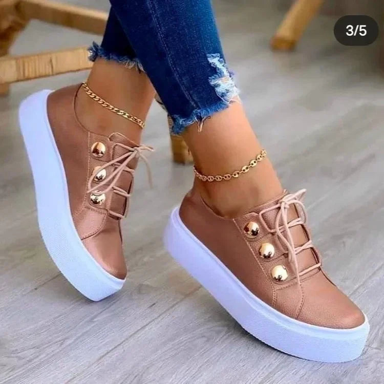 Serena - Ortopedyczne Sneakersy na Platformie z Okrągłym Noskiem-15365372248389-Helena i Kasia Warszawa