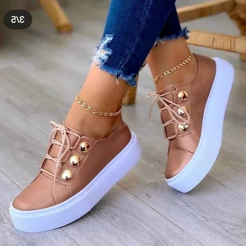 Serena - Ortopedyczne Sneakersy na Platformie z Okrągłym Noskiem-15365372248389-Helena i Kasia Warszawa