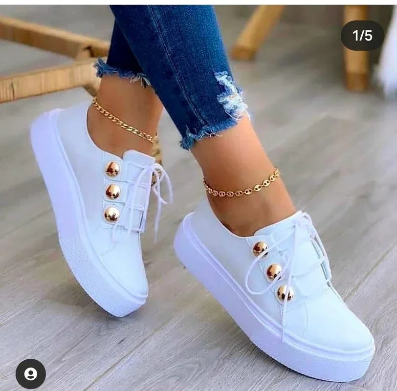 Serena - Ortopedyczne Sneakersy na Platformie z Okrągłym Noskiem-15365372248389-Helena i Kasia Warszawa