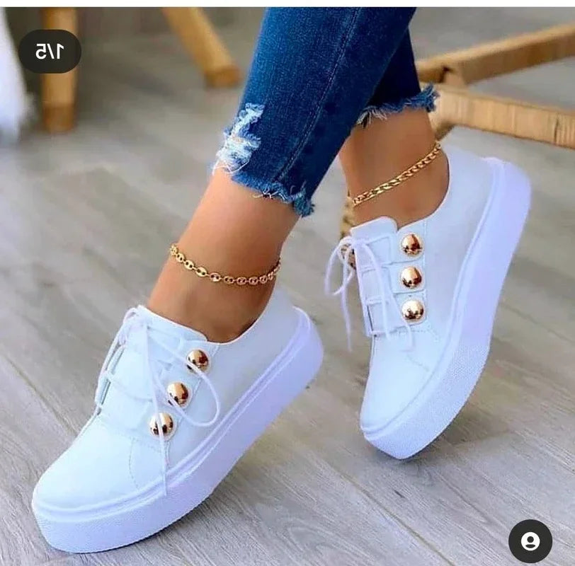 Serena - Ortopedyczne Sneakersy na Platformie z Okrągłym Noskiem-15365372248389-Helena i Kasia Warszawa