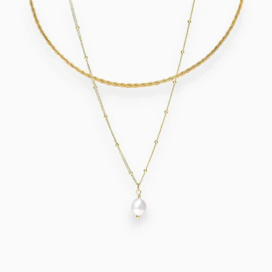 Serenza – Nowoczesny choker z perłowym wisiorkiem – Zestaw naszyjników-15216218243397-Helena i Kasia Warszawa