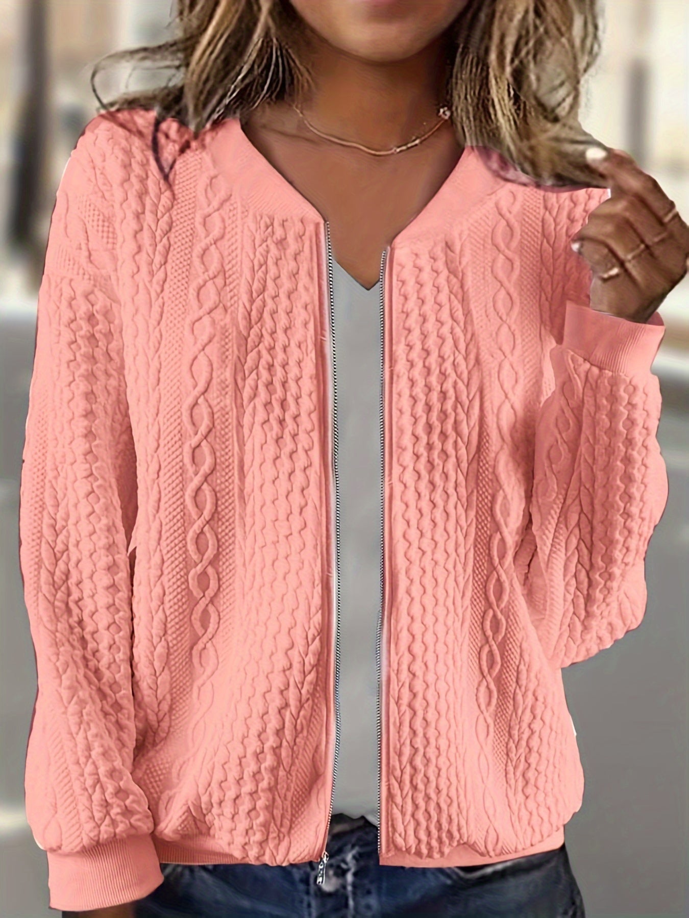 The Claire Zip — Teksturowany Kardigan na Zamek-15382392897861-Helena i Kasia Warszawa