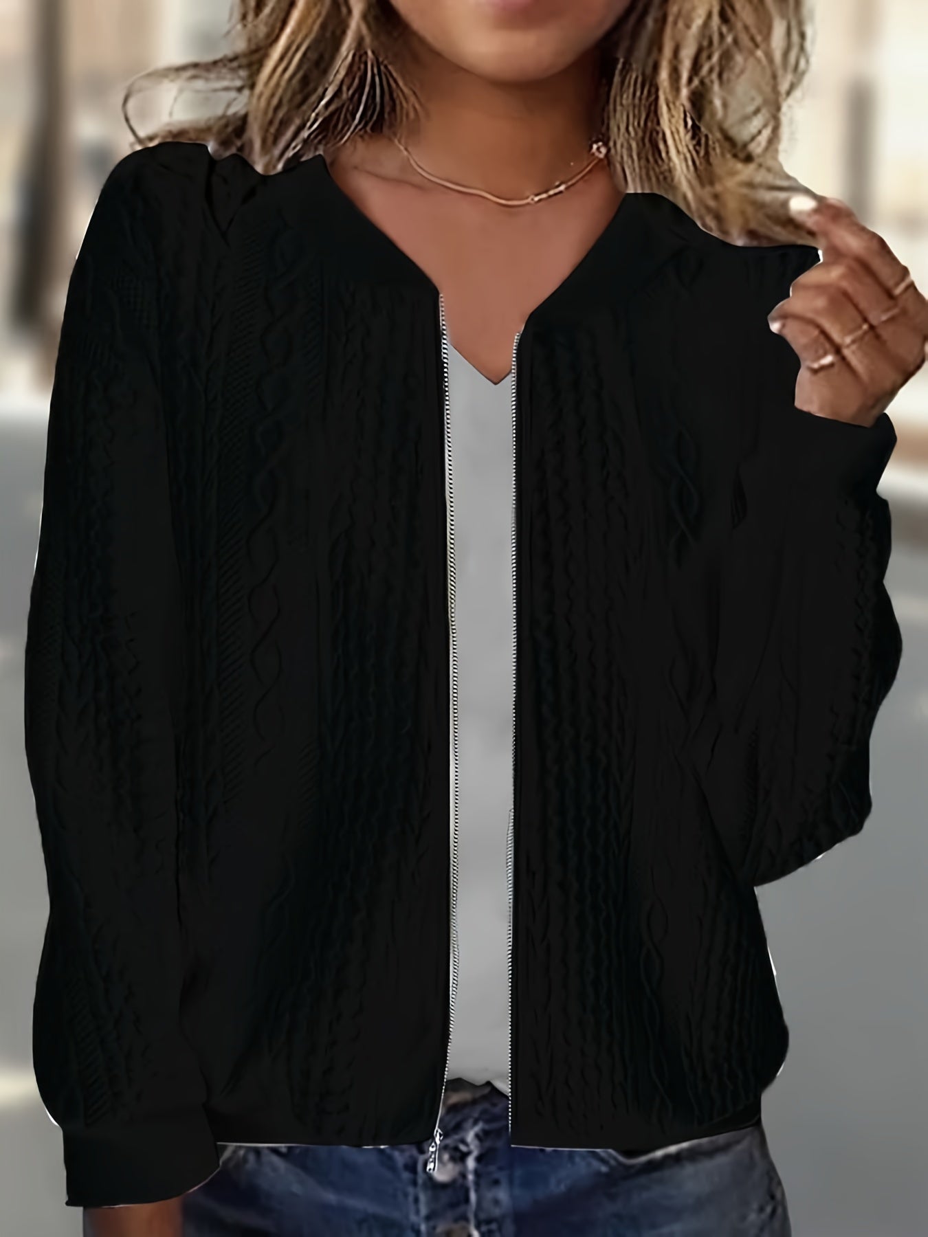 The Claire Zip — Teksturowany Kardigan na Zamek-15382392897861-Helena i Kasia Warszawa