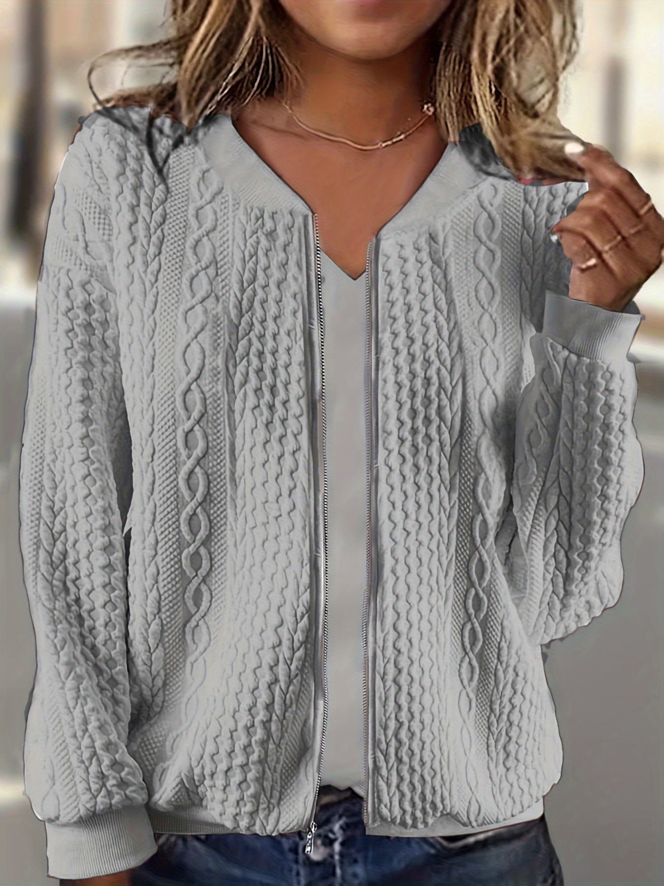 The Claire Zip — Teksturowany Kardigan na Zamek-15382392897861-Helena i Kasia Warszawa