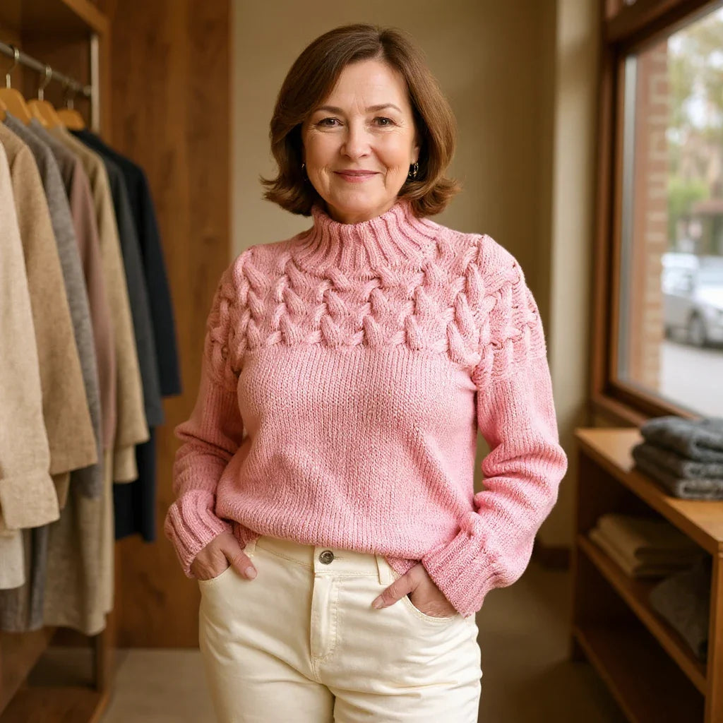 Sweter Betty — Różowy Kabel-15382438740293-Helena i Kasia Warszawa