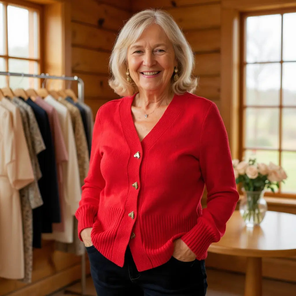 Lydia Cardigan — Elegancki kardigan z serduszkowymi guzikami-15382393749829-Helena i Kasia Warszawa